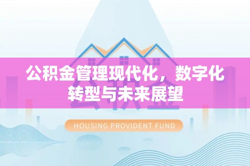 江门公积金管理现代化，数字化转型与未来展望