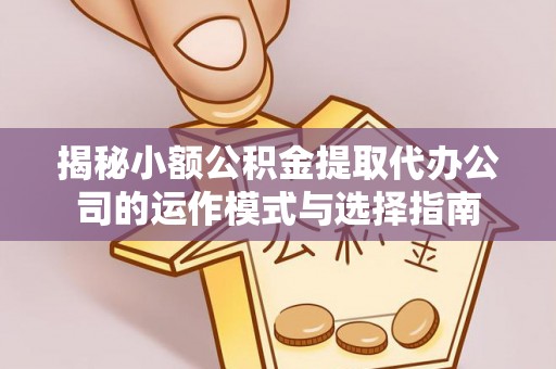 江门揭秘小额公积金提取代办公司的运作模式与选择指南